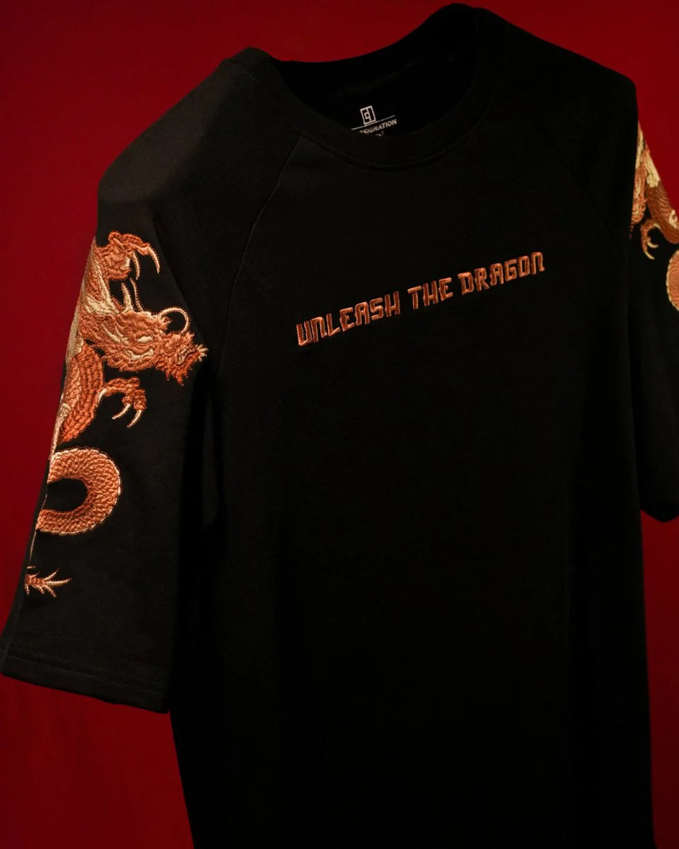 Dragon Embroidered Oversized Tshirt