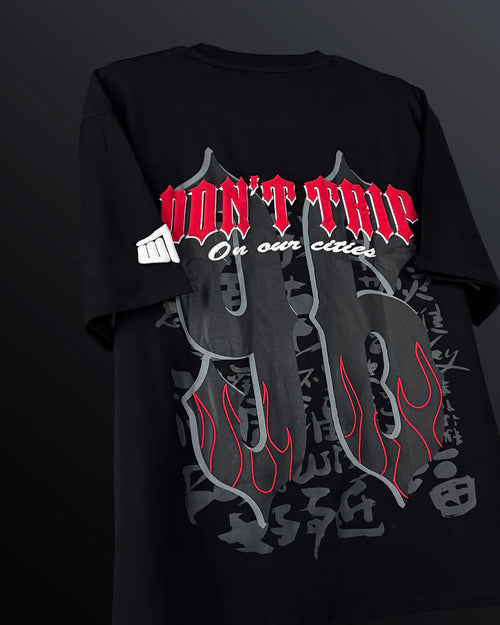 Don't Trip Men Black Oversized T-shirt