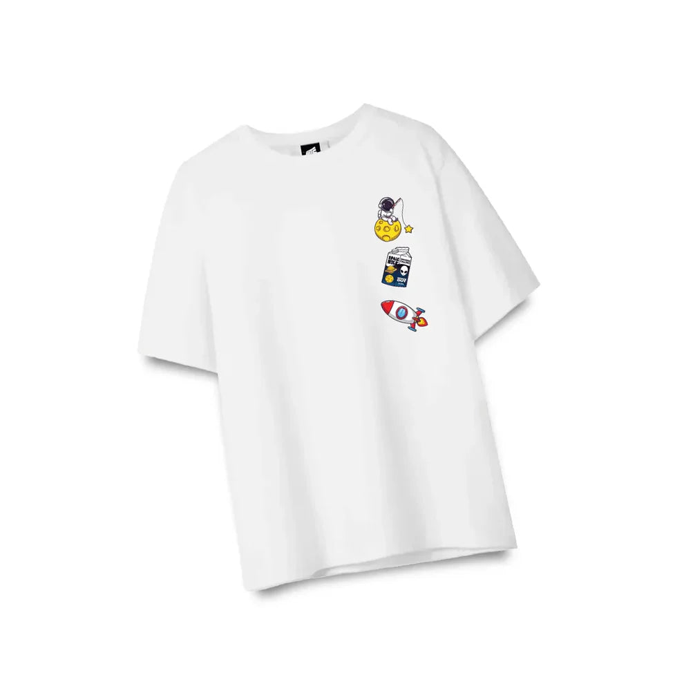 Space Milk White Oversized T-shirt