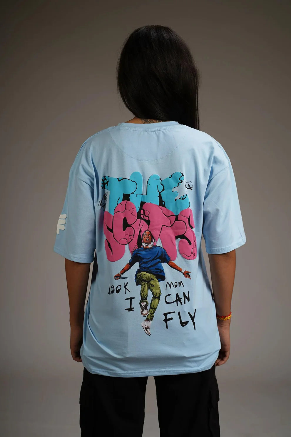 Travis Scott Oversized T-shirt Sky Blue